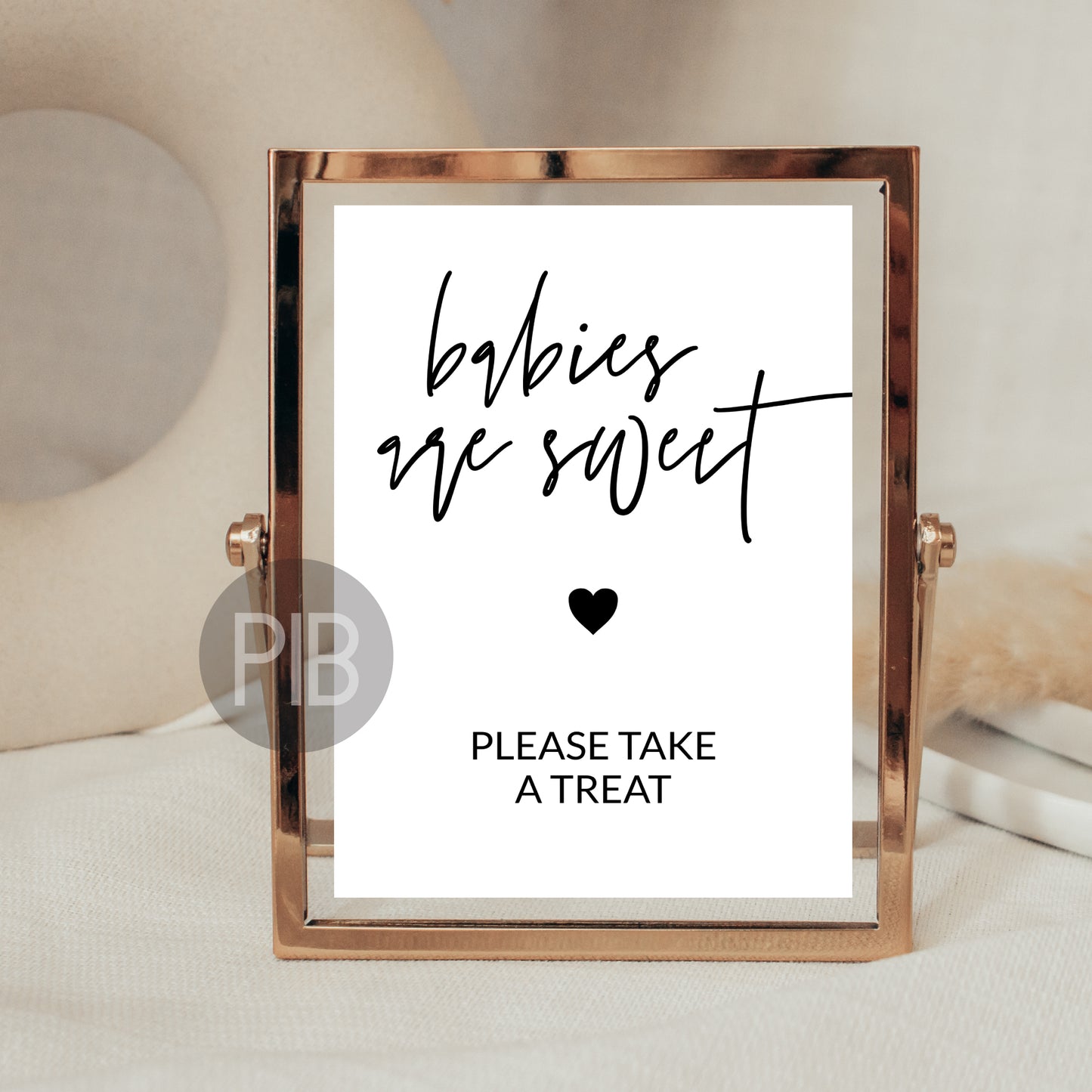 minimalist baby shower favor sign