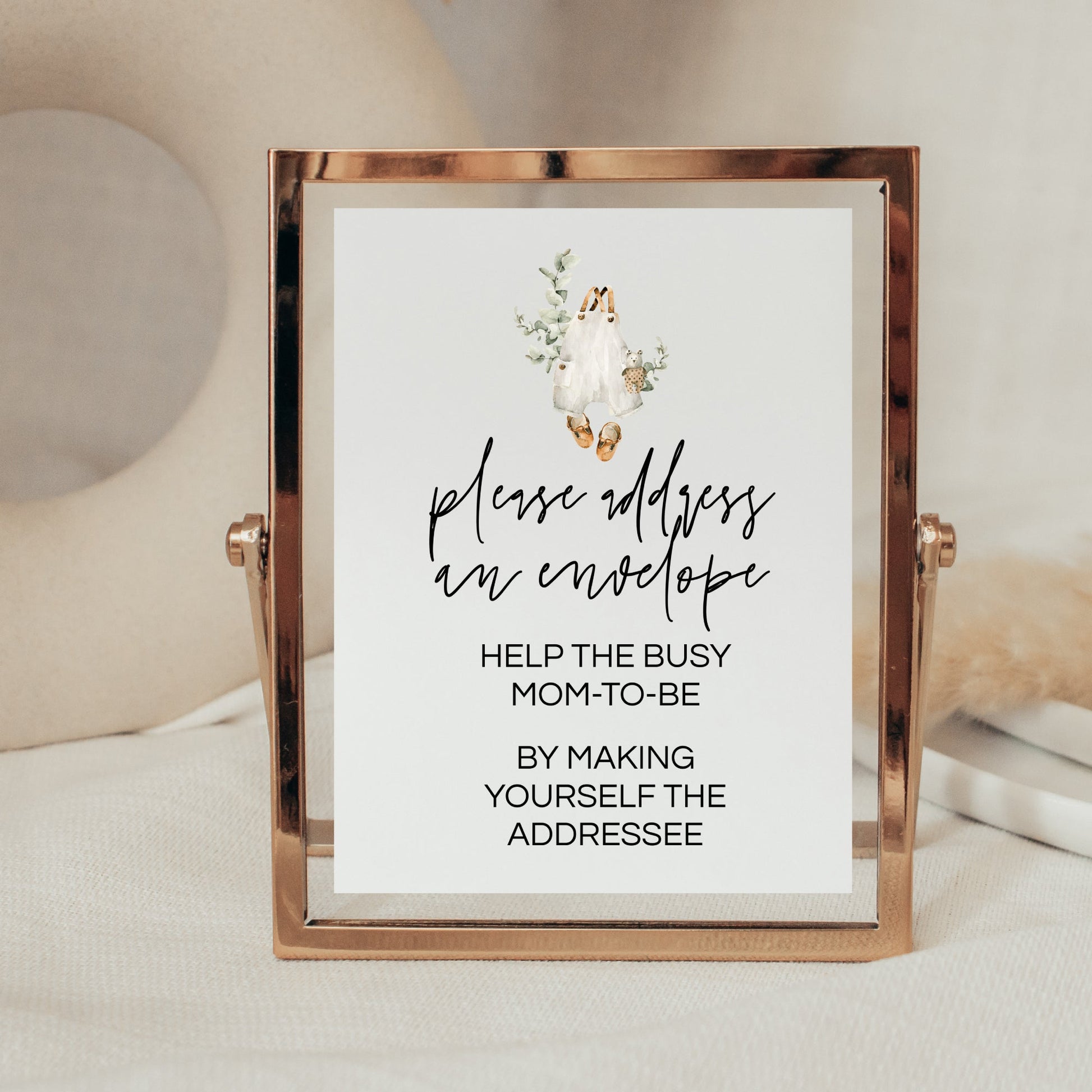 Printable Address Request Boy Baby Shower Sign - Boho Baby Clothes - 5x7" Editable - Print It Baby