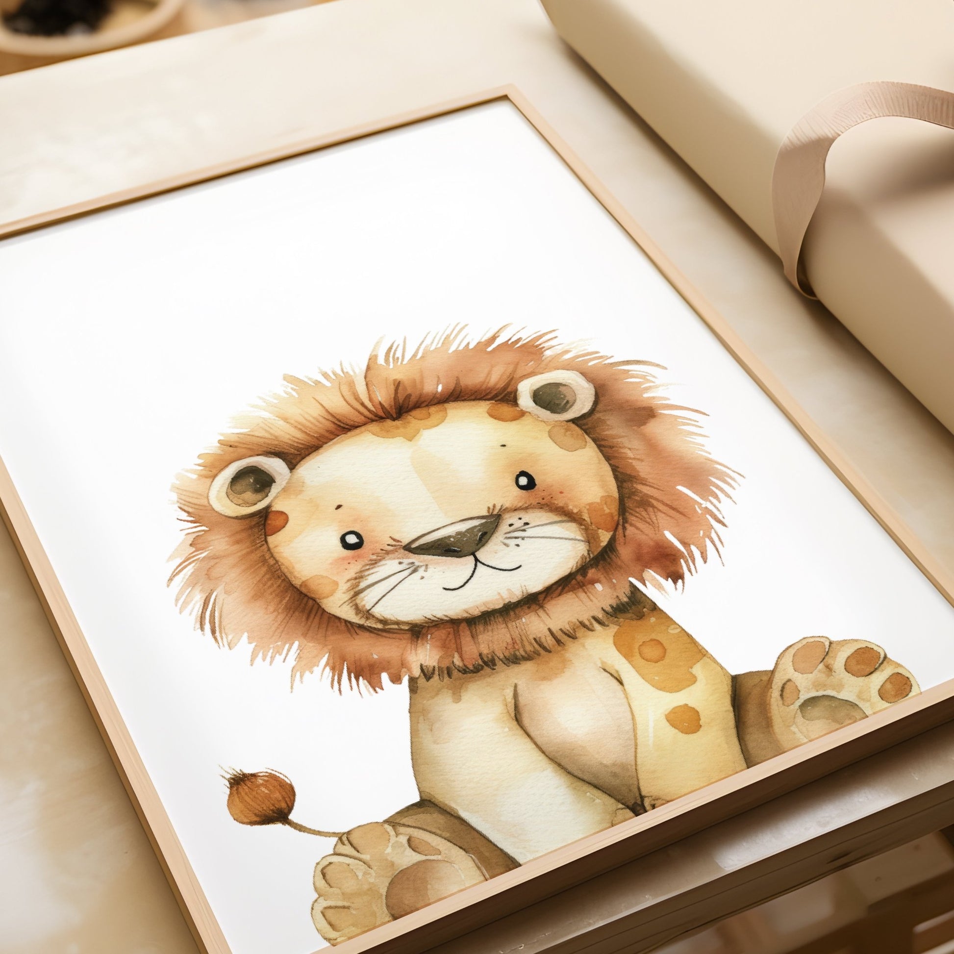 Printable Baby Animal Lion Nursery Wall Art - Print It Baby