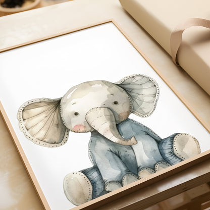 Printable Baby Animal Nursery Wall Art - Baby Elephant - Print It Baby