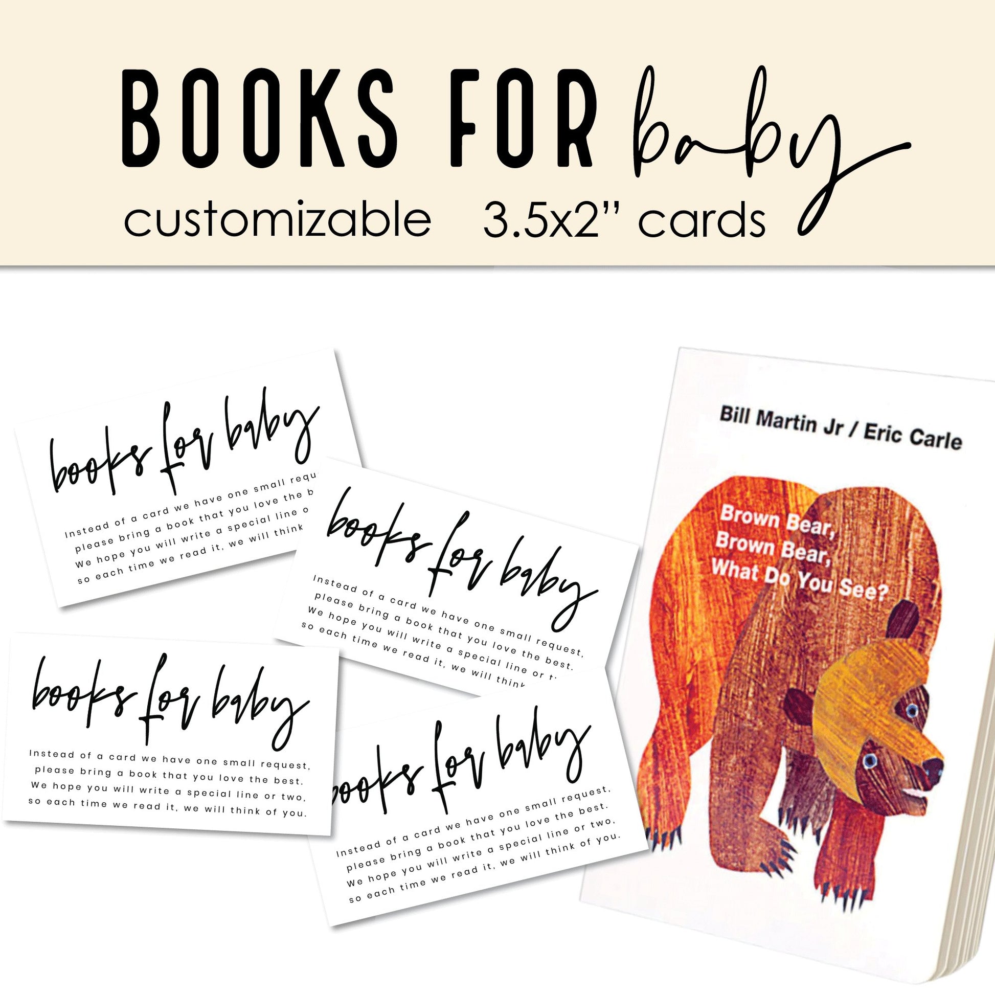 Printable Books For Baby Sign And Cards - Customizable, Digital Download - Print It Baby