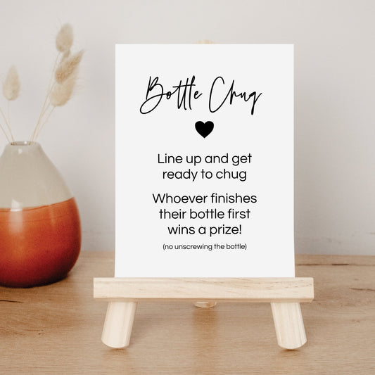 Printable Bottle Chug Baby Shower Game Sign - Digital Download - Print It Baby