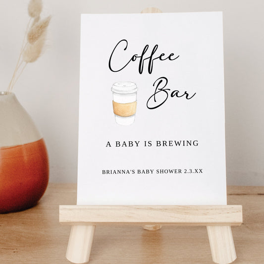 Printable Coffee Bar Sign - Customizable 5x7" - Print It Baby