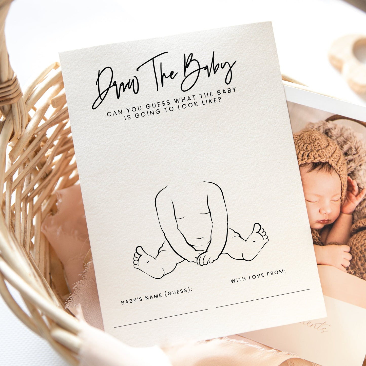 Printable Draw The Baby - Baby Shower Game - Customizable, Digital Download - Print It Baby