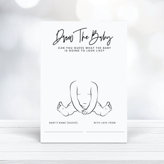 Printable Draw The Baby - Baby Shower Game - Customizable, Digital Download - Print It Baby