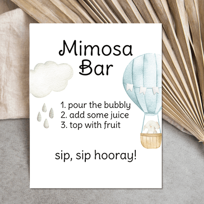 printable mimosa bar sign for a boy baby shower