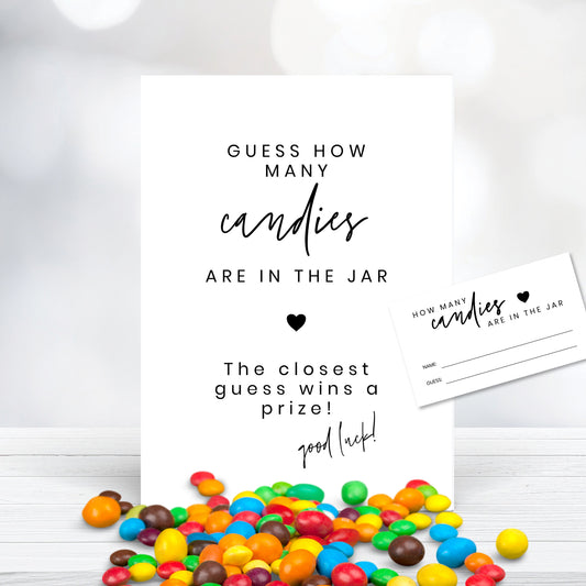 Guess How Many Candies Are In The Jar Baby Shower Game Sign Template