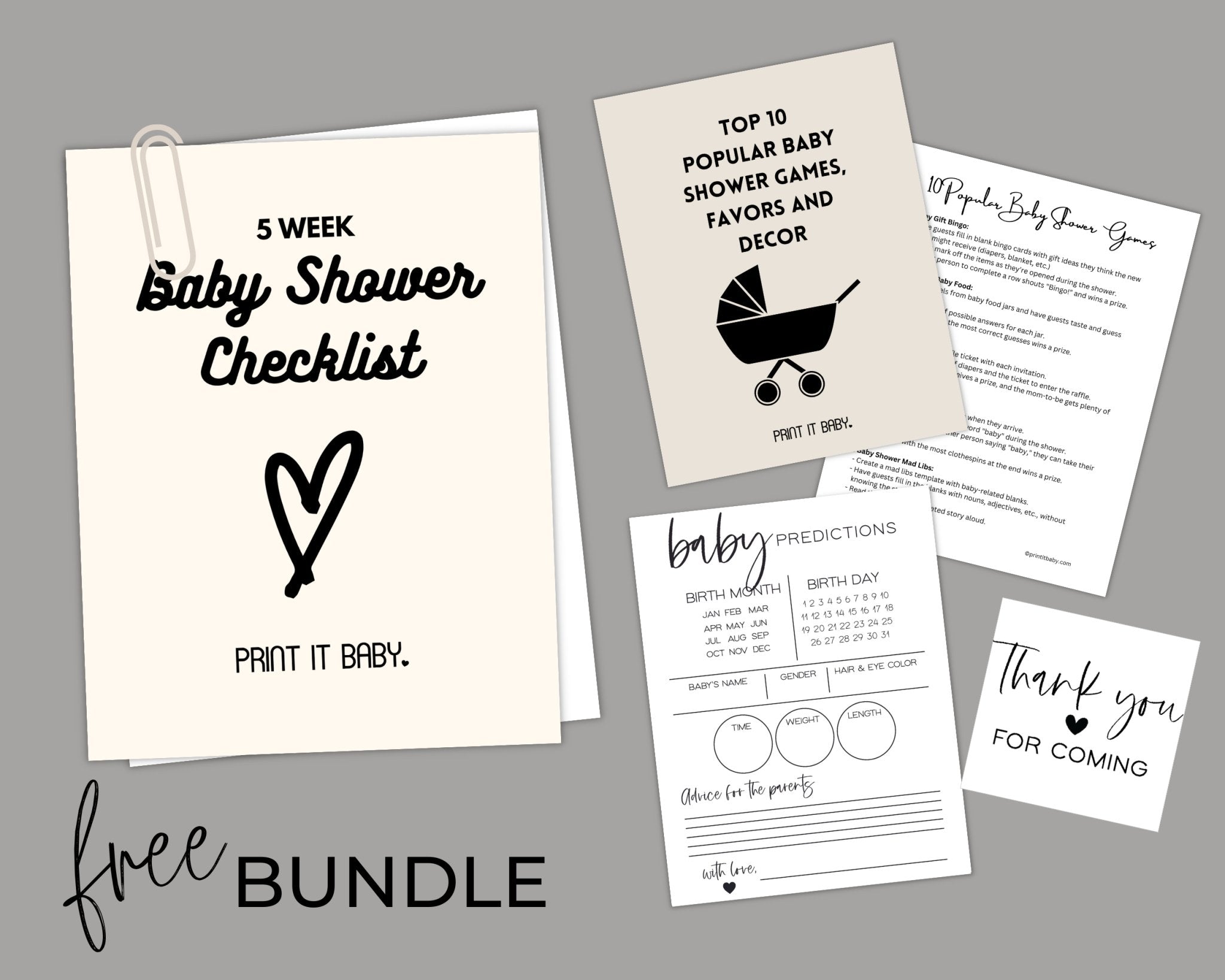 FREE Baby Shower Bundle: Planning That Baby Shower Just Got Easier! - Print It Baby