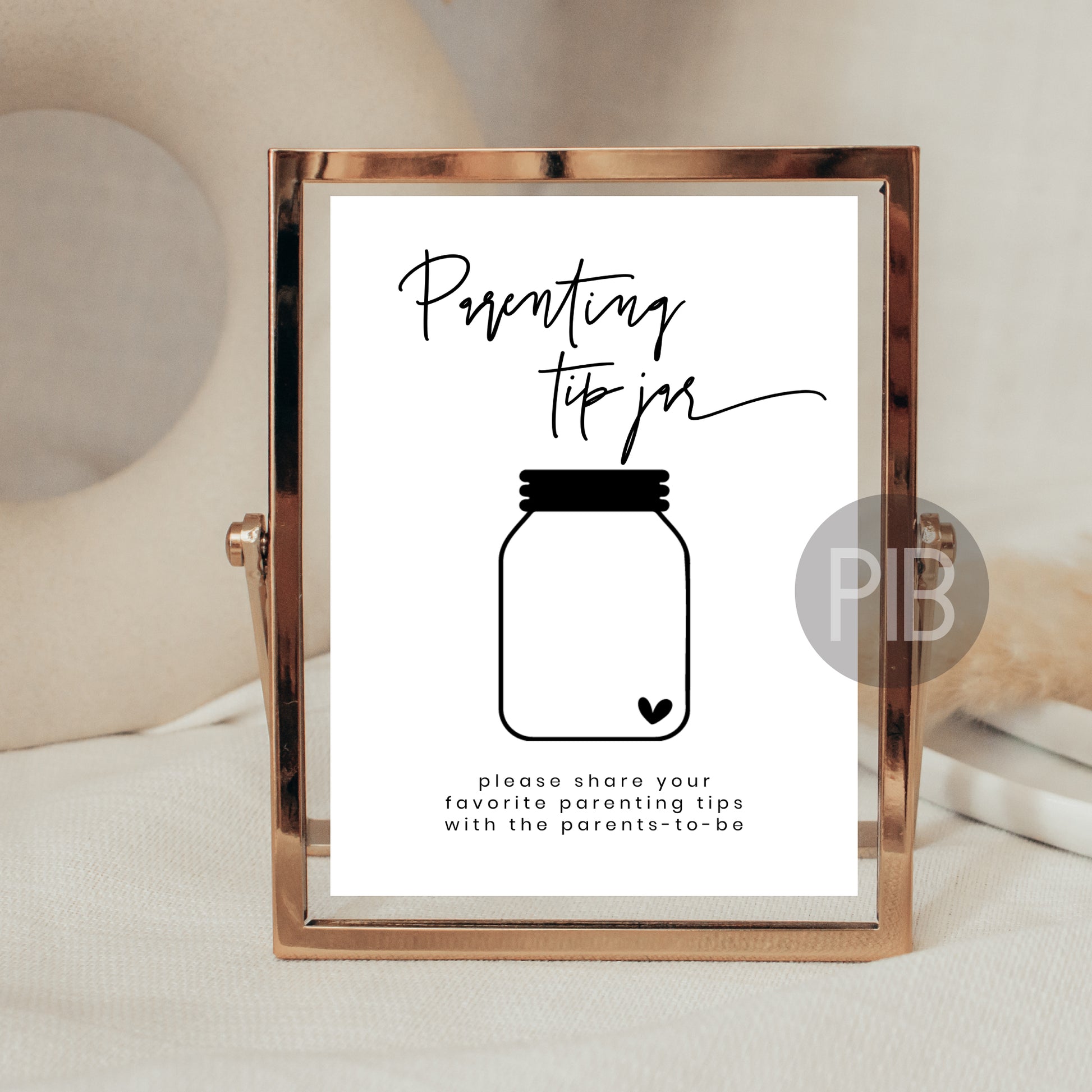 printable baby shower parenting tip jar and advice cards