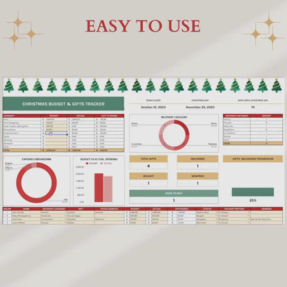 Digital Christmas Planner Spreadsheet for Google Sheets