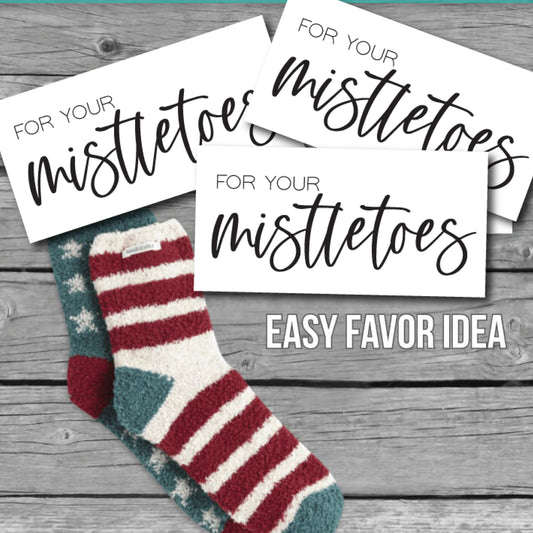 Printable Christmas Gift Tags, For You Mistletoes Favor Tags - 2" x 1" Tags - Print It Baby