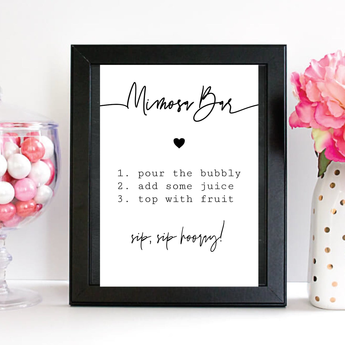Printable Mimosa Bar Sign - Customize, Digital Download - Print It Baby
