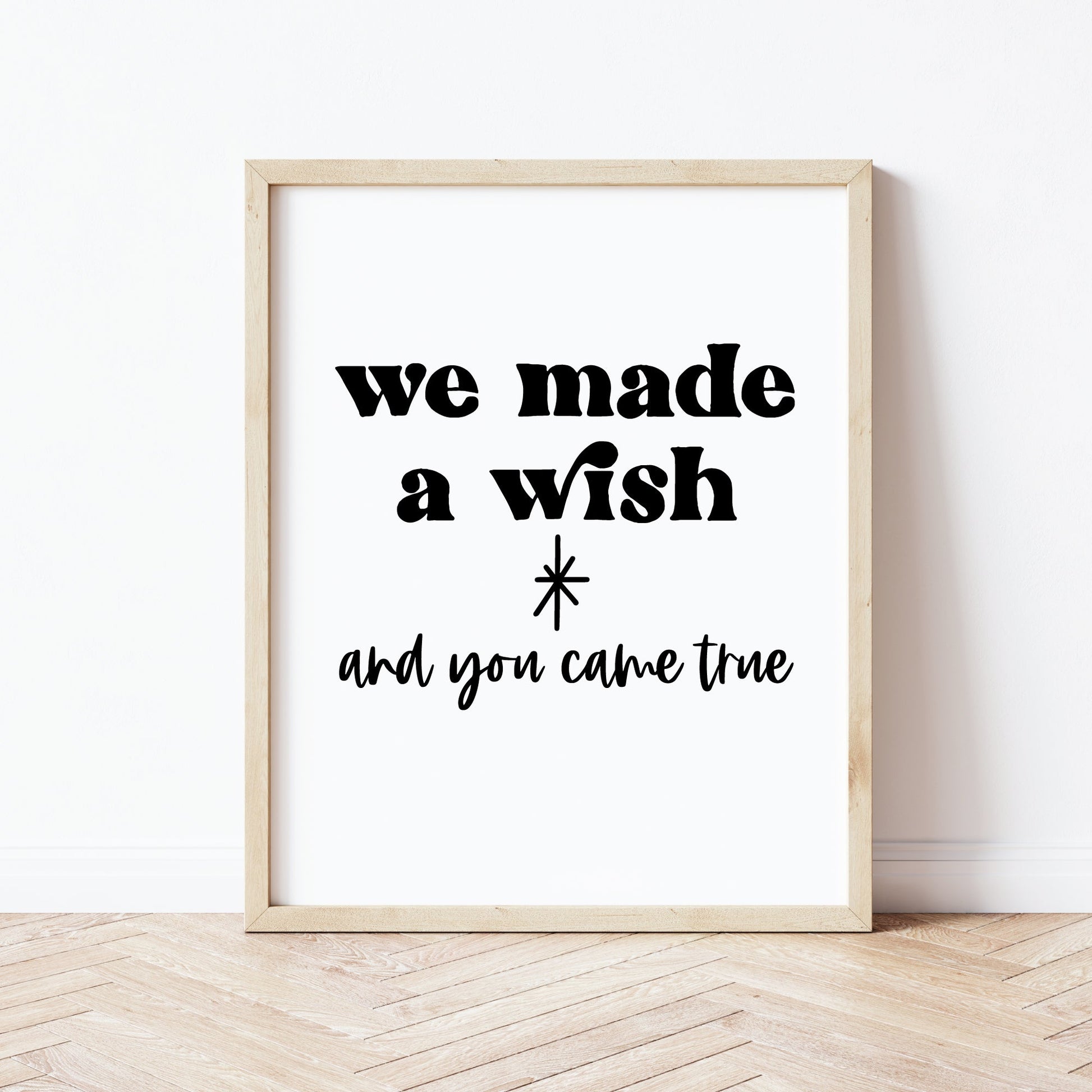 Printable Wall Art - We Made A Wish 8x10" New Baby, Adoption Print - Print It Baby