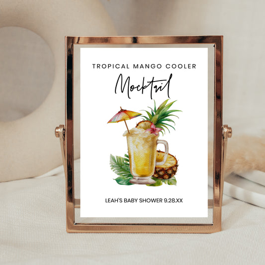 Baby Shower Punch, Mocktail Signature Drink Sign